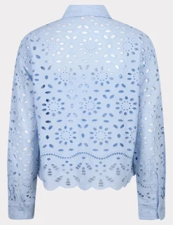 Esqualo blouse SP25.28000 Licht Blauw Fashion