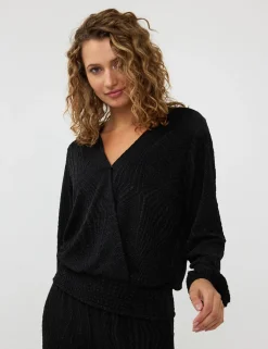 Esqualo blouse W24.30712 Zwart Sale