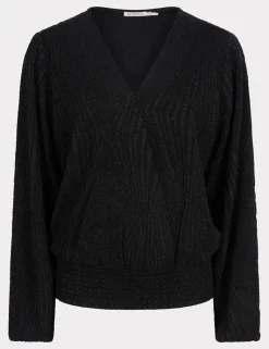 Esqualo blouse W24.30712 Zwart Sale
