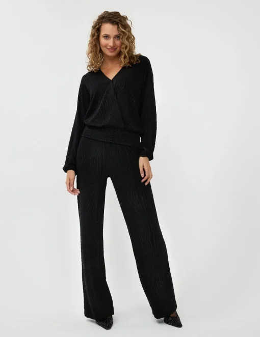 Esqualo blouse W24.30712 Zwart Sale