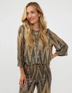 Esqualo blouse W24.08705 Multicolor Outlet
