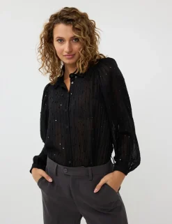 Esqualo blouse W24.14720 Zwart Outlet