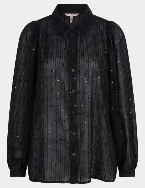 Esqualo blouse W24.14720 Zwart Outlet