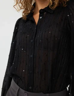 Esqualo blouse W24.14720 Zwart Outlet