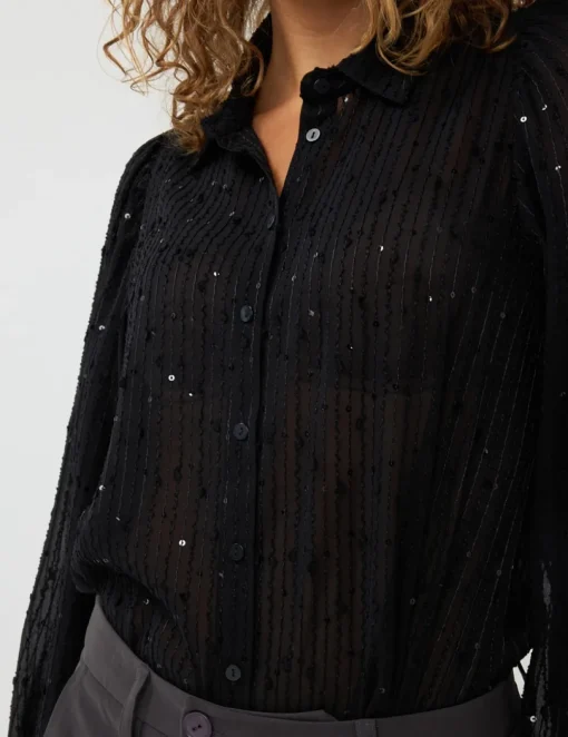 Esqualo blouse W24.14720 Zwart Outlet