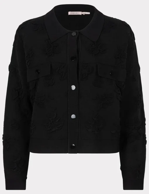 Esqualo gebreid vest F24.27512 Zwart Best