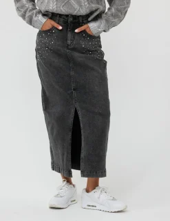 Esqualo midi rok W24.12701 Zwart Outlet