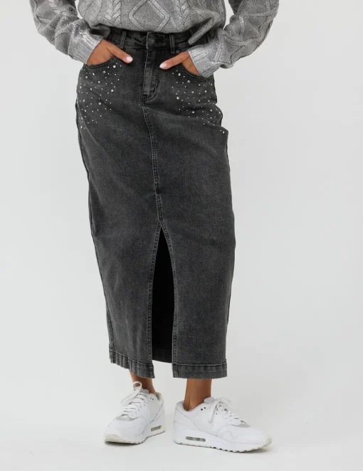 Esqualo midi rok W24.12701 Zwart Outlet