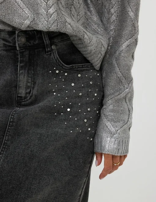 Esqualo midi rok W24.12701 Zwart Outlet