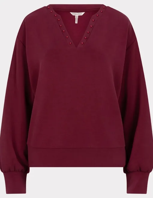 Esqualo v-hals trui F24.05512 Rood Clearance