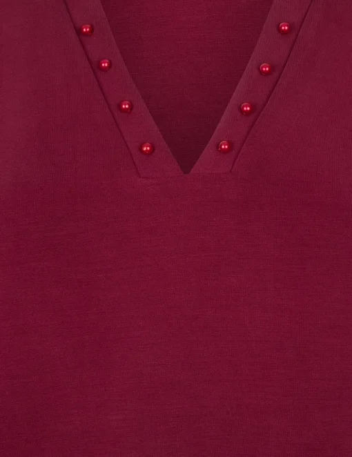 Esqualo v-hals trui F24.05512 Rood Clearance