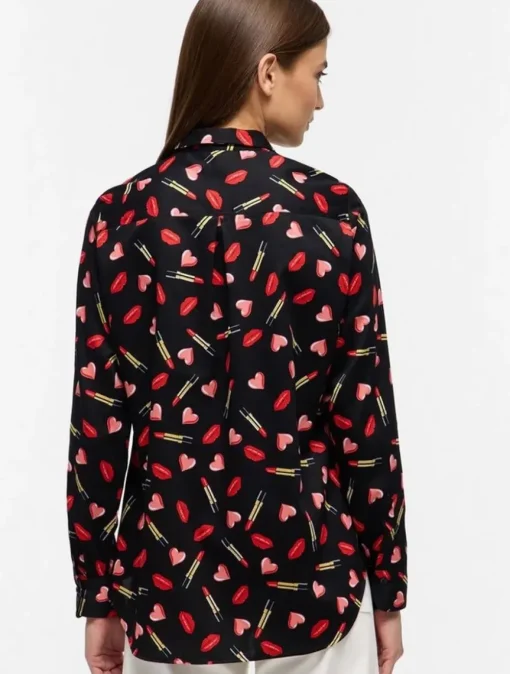 Eterna blouse 7457 D935 Zwart / Rood Outlet