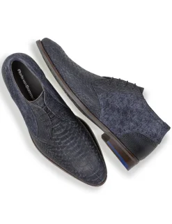 Floris van Bommel veterschoen SFM-50090 Donker Blauw Outlet