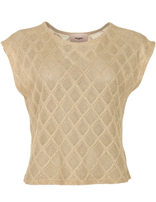 Freebird blouse Berna Jer-Lurex-C Khaky beige Sale