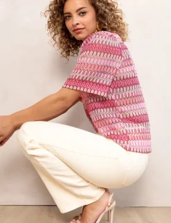 Freebird blouse Bjork Ss Jer-Croc Bordeaux Outlet