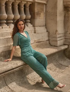 Freebird jumpsuits Jara F-Jer-Plisse Licht Groen Online