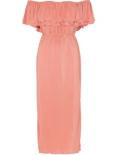 Freebird jurk Bonne Kn-Plisse-J Koraal Fashion