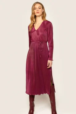 Freebird jurk Gayla Ls Jer-Plis Bordeaux Clearance