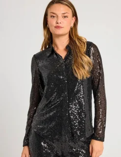 Freequent blouse 203235-BASAL-SHIR Zwart Fashion