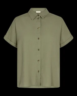 Freequent blouse 127109-LAVA-SH-SS Olijf groen Online
