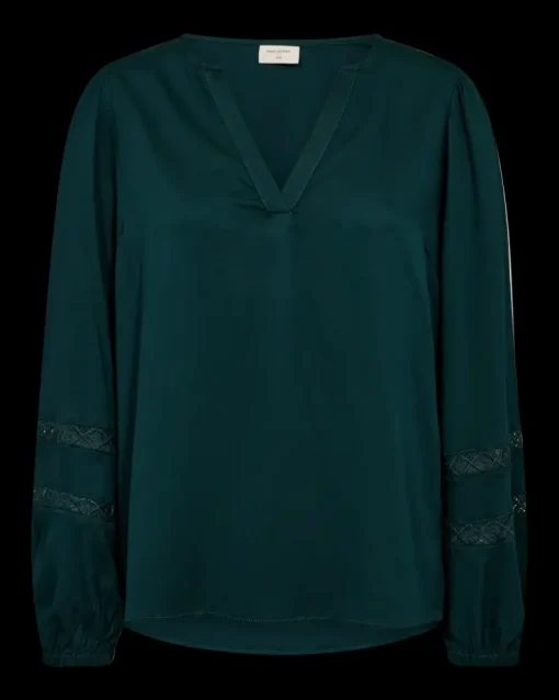 Freequent blouse 205211-MAZE-BL Groen Hot