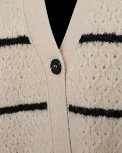 Freequent gebreid vest 205191-HARA-CAR Zwart / Beige Outlet