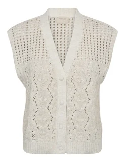 Freequent gebreid vest 206074-LIMBO WA Beige Online