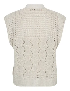 Freequent gebreid vest 206074-LIMBO WA Beige Online