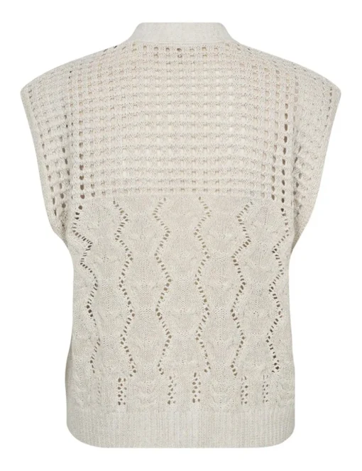 Freequent gebreid vest 206074-LIMBO WA Beige Online
