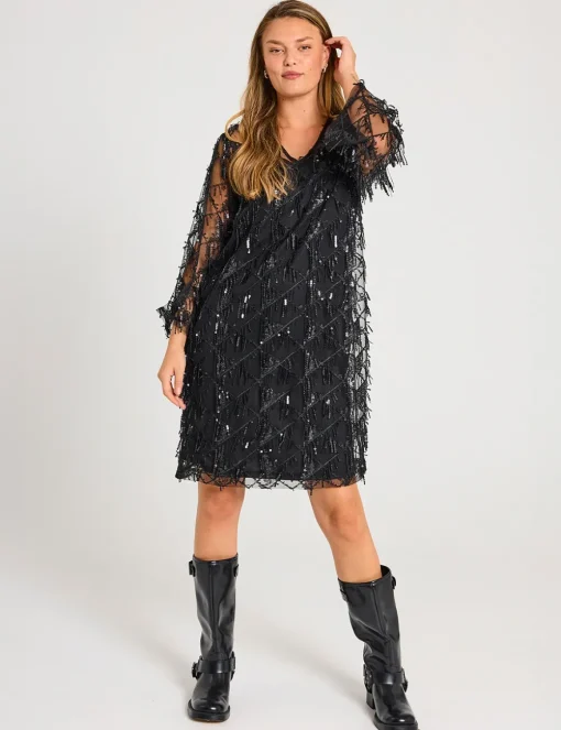 Freequent jurk 205283-GLINS-DRES Zwart New