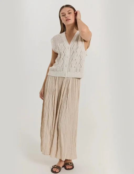 Freequent midi rok 205898-NELLO SK Beige Outlet