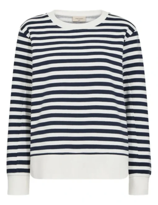 Freequent sweater 05476-FIFI-PULL Wit/Blauw Online