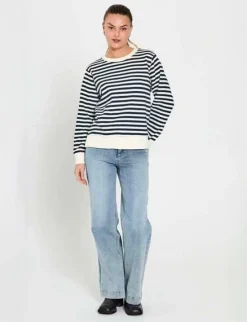 Freequent sweater 05476-FIFI-PULL Wit/Blauw Online