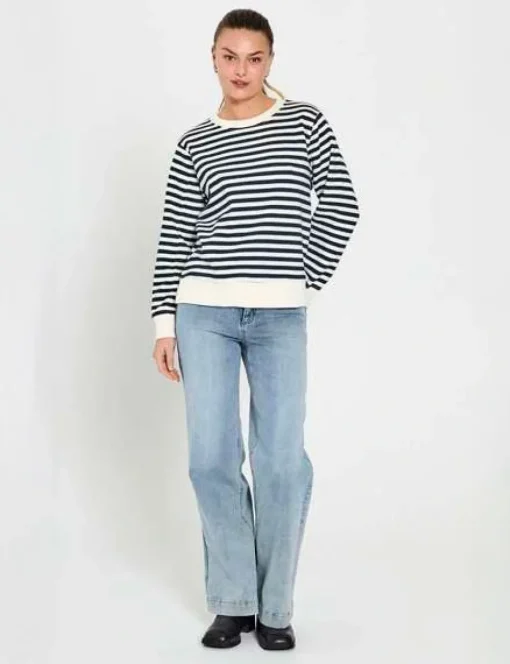 Freequent sweater 05476-FIFI-PULL Wit/Blauw Online