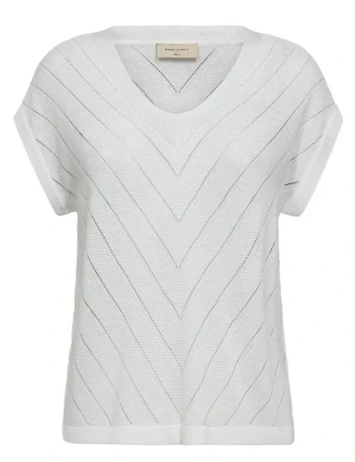 Freequent t-shirts 206109-ELINA PU Wit Outlet