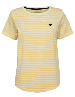 Freequent t-shirts 205661-MIAN-TEE Wit/Geel Fashion