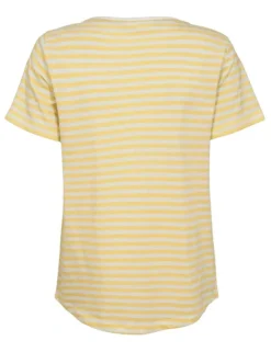 Freequent t-shirts 205661-MIAN-TEE Wit/Geel Fashion