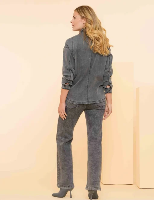 Geisha blouse 45800-10 Grijs Melange Outlet