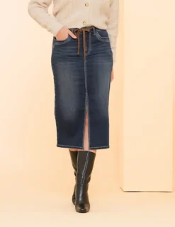 Geisha midi rok 46801-10 Grijs Melange Discount