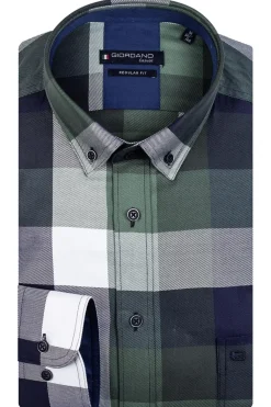 Giordano linnen overhemd 327302 Groen Sale