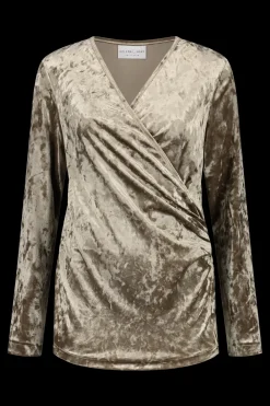 Helena Hart blouse 7463-OVERSLAG-TOP Khaky beige Discount
