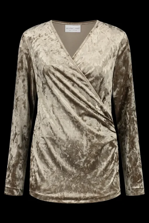 Helena Hart blouse 7463-OVERSLAG-TOP Khaky beige Discount