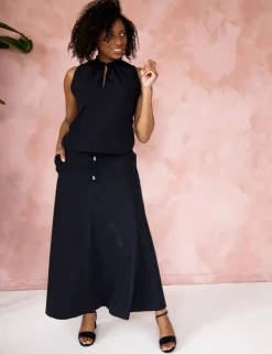 Helena Hart maxi rok 7378-MAXA-TRANSFE Zwart Hot