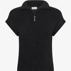 Jane Lushka gebreid vest KN Teddy. Zwart Hot