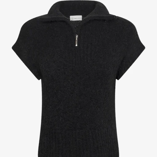Jane Lushka gebreid vest KN Teddy. Zwart Hot