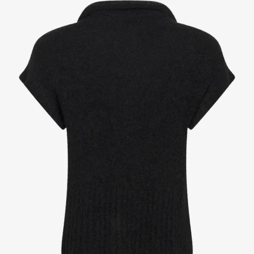 Jane Lushka gebreid vest KN Teddy. Zwart Hot