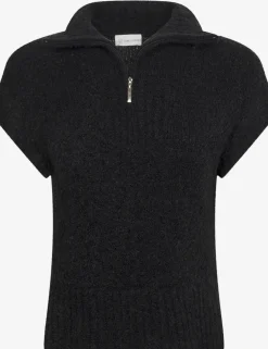 Jane Lushka gebreid vest KN Teddy. Zwart Hot