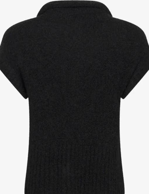 Jane Lushka gebreid vest KN Teddy. Zwart Hot