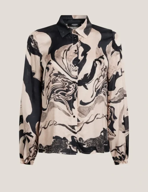Juffrouw Jansen blouse CAROLA W24 Khaky beige Sale