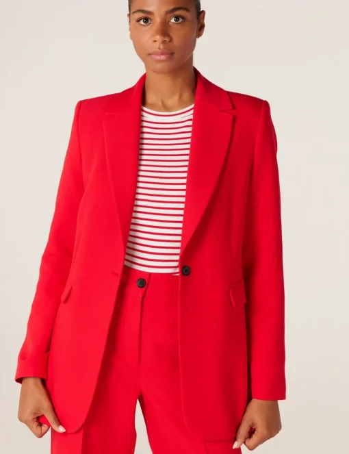 Juffrouw Jansen gebreid vest CANNES SS24 Rood Hot